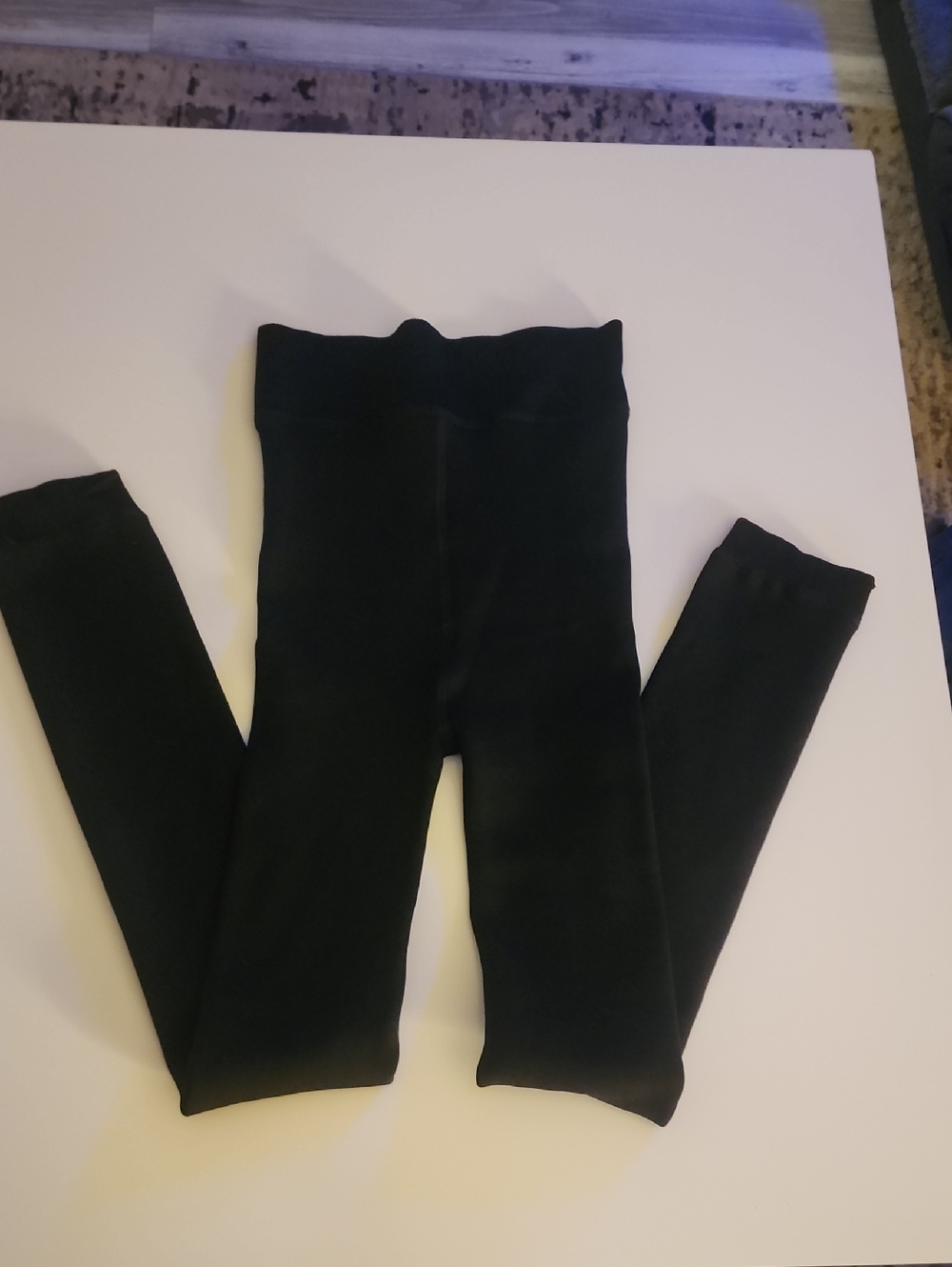 Womens Black Fleece-Lined Leggings